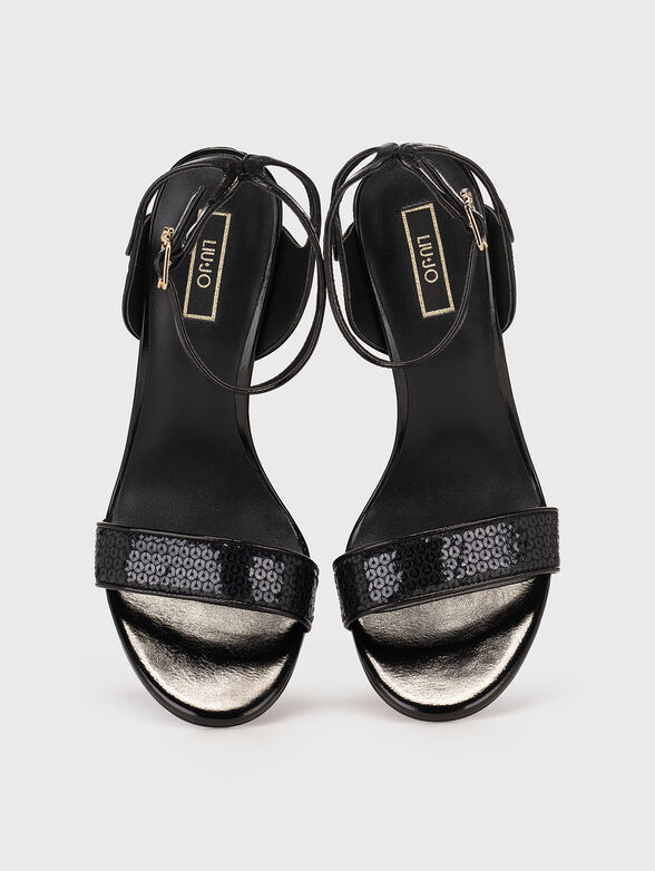 MIRIAM heel sandals with appliquéd sequins - 6
