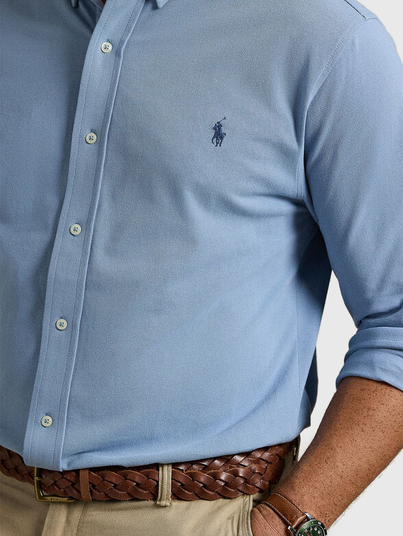 Shirt with long sleeves and embroidered logo - 4