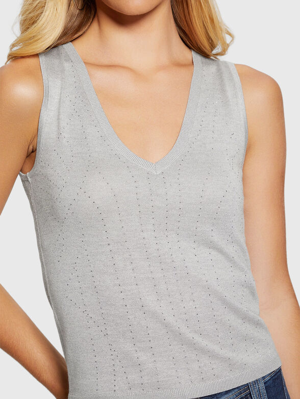 JANINE black top with lurex threads and rhinestones - 4