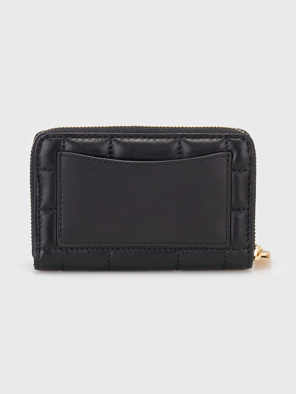 Black leather wallet with quilted effect - 2