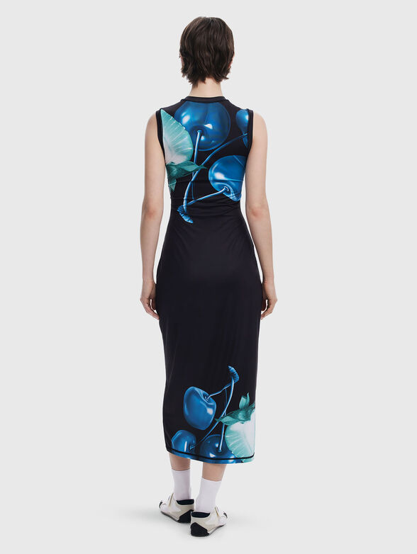 Midi dress with oval neckline and print - 2