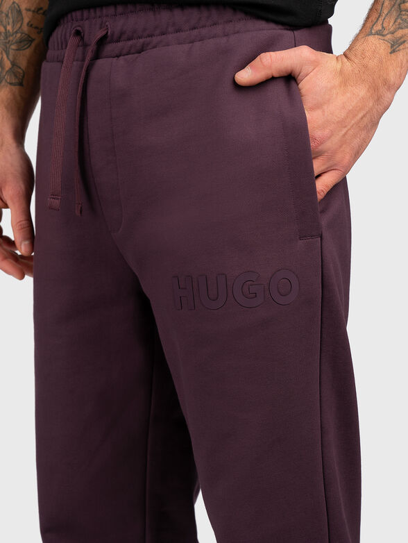 Cotton sports trousers with logo - 3