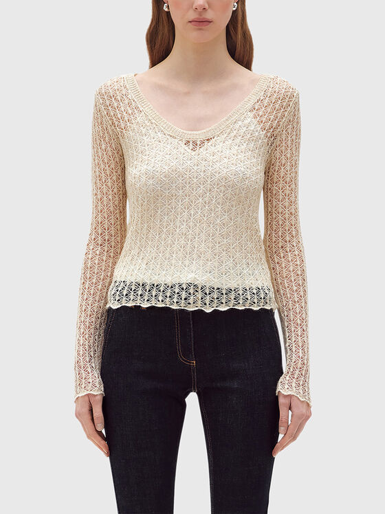 Crochet sweater with a V-neck - 1