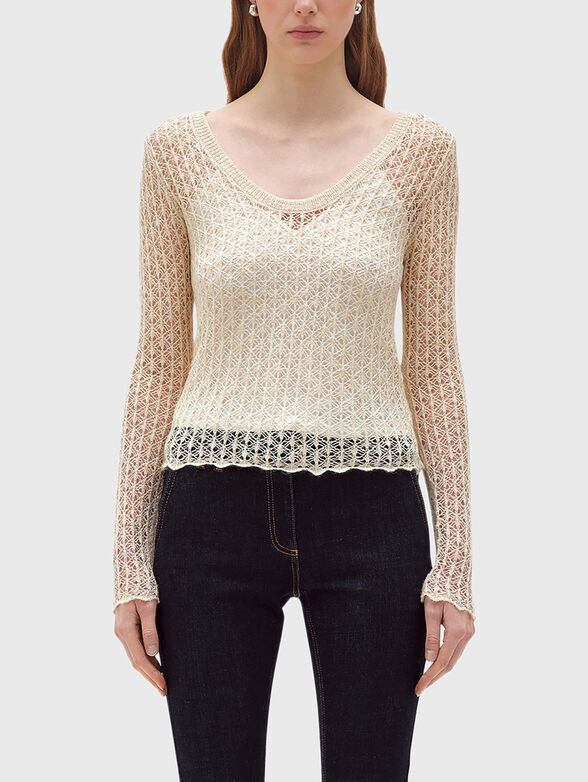 Crochet sweater with a V-neck - 1
