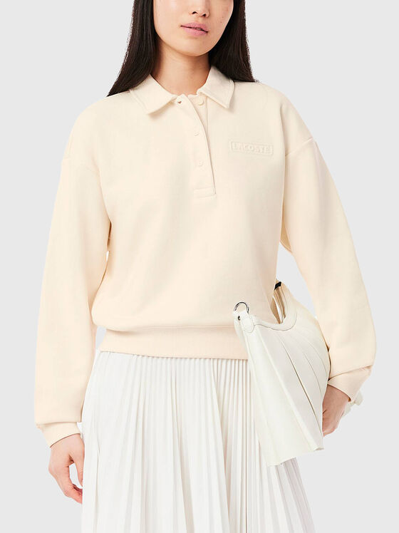 Sweatshirt with classic collar and logo - 1