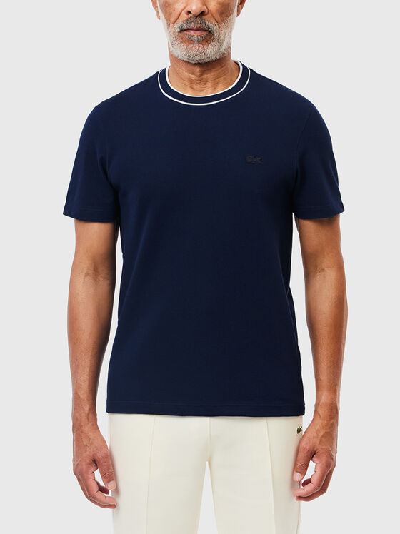 Black piqué T-shirt  - 1