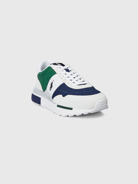 Sports shoes with contrasting panels and logo - 2