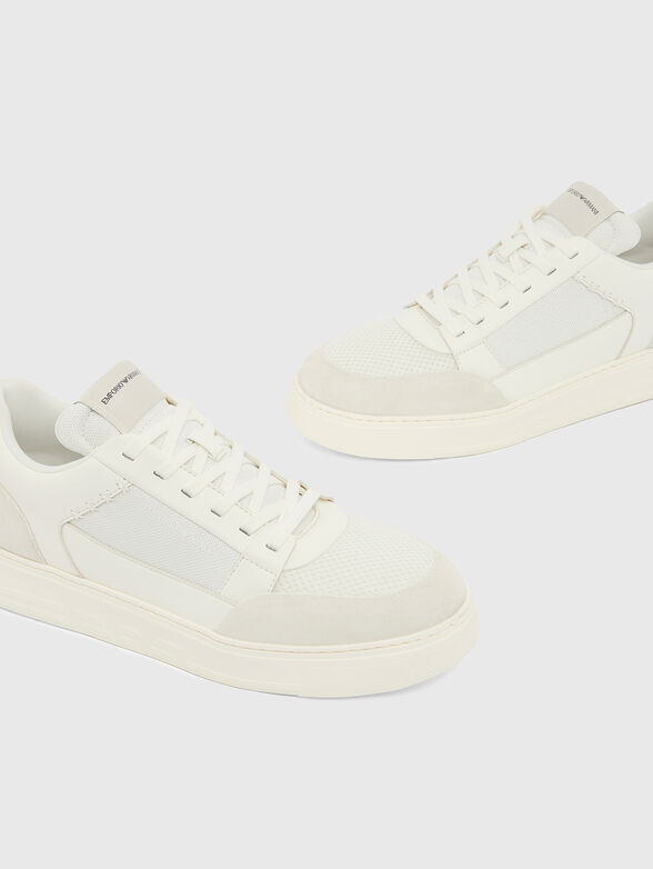 Dark blue sneakers with mesh details - 4