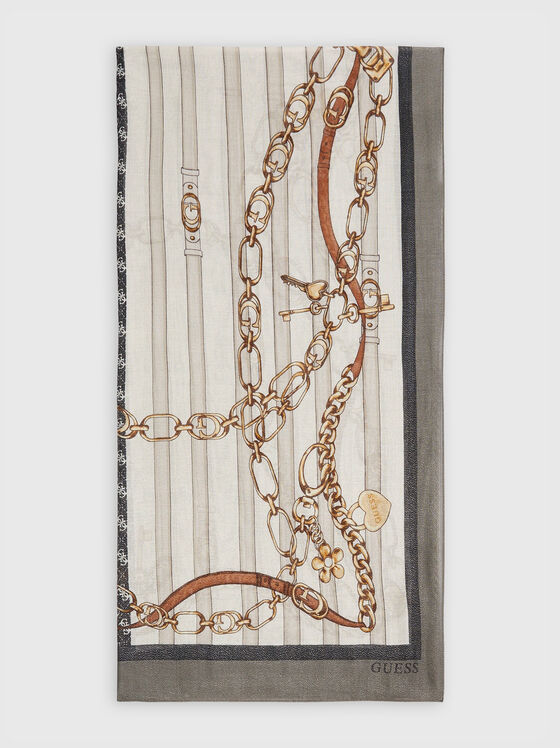 Scarf with accent print - 1