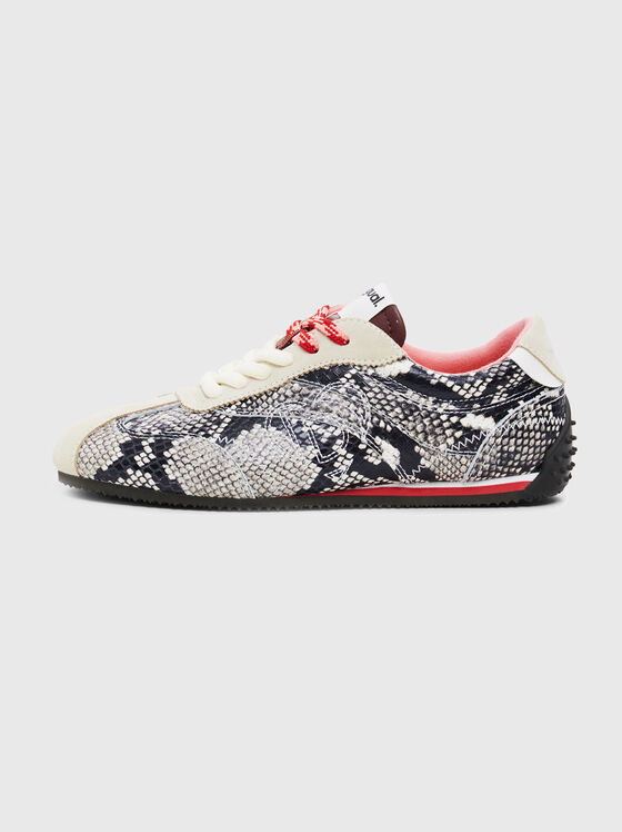 Sports shoes with animal print and logo - 1