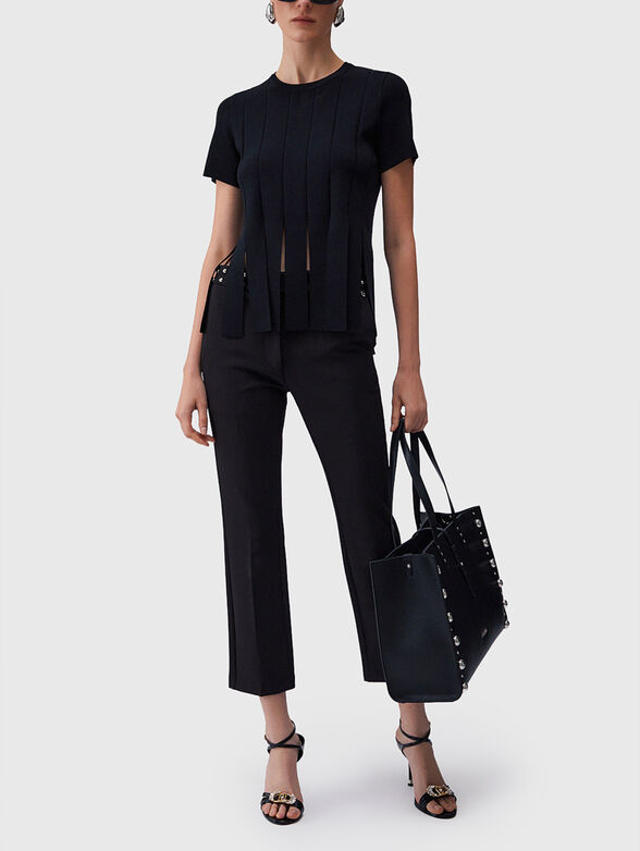 Short-sleeved sweater with cut-out details - 2