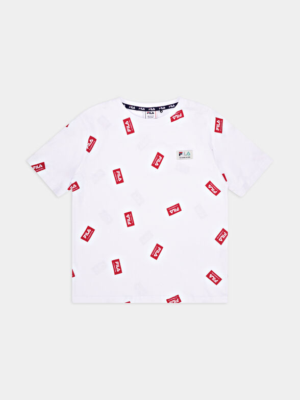 TESPE AOP white T-shirt with logo print - 1