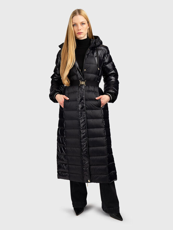Long padded jacket with belt - 1
