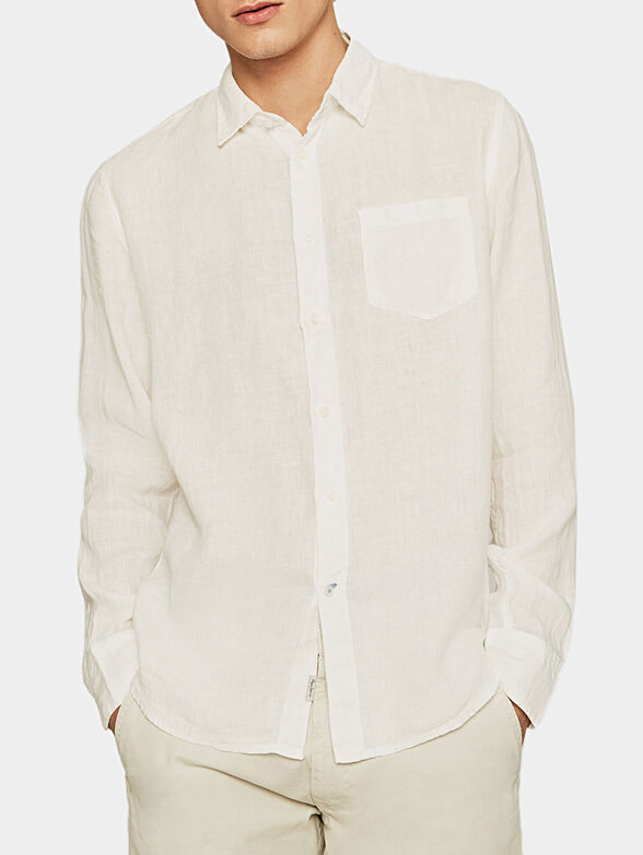 ADDISON linen shirt in coral color - 1