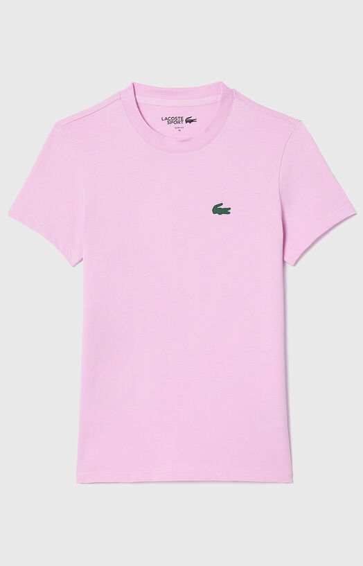 T-shirt is pink color with logo brand LACOSTE — Globalbrandsstore