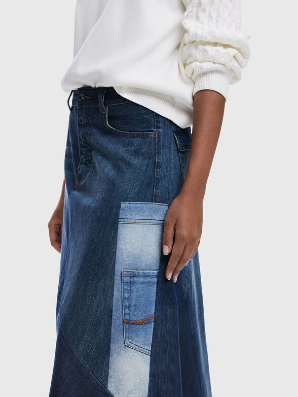 Denim midi skirt - 4
