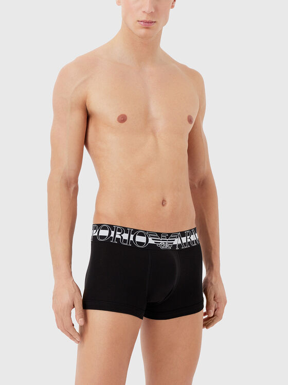 Black cotton blend boxers - 1