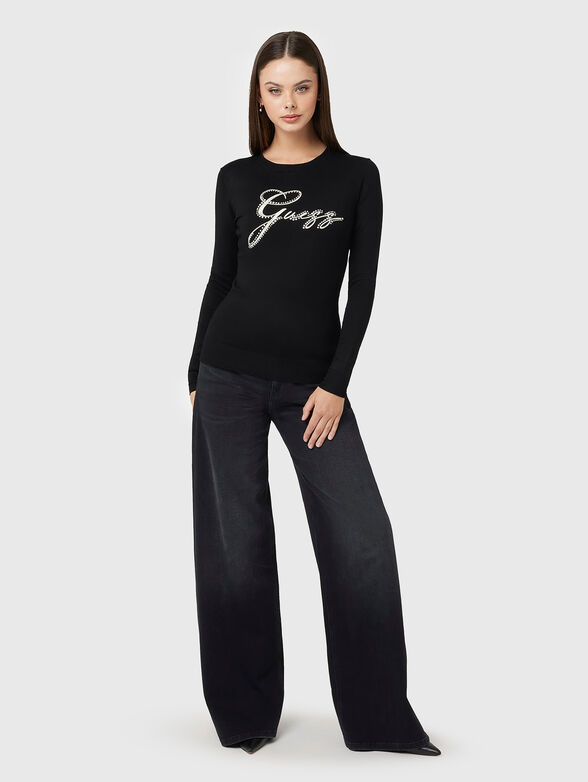 Sweater with contrasting logo embroidery - 2