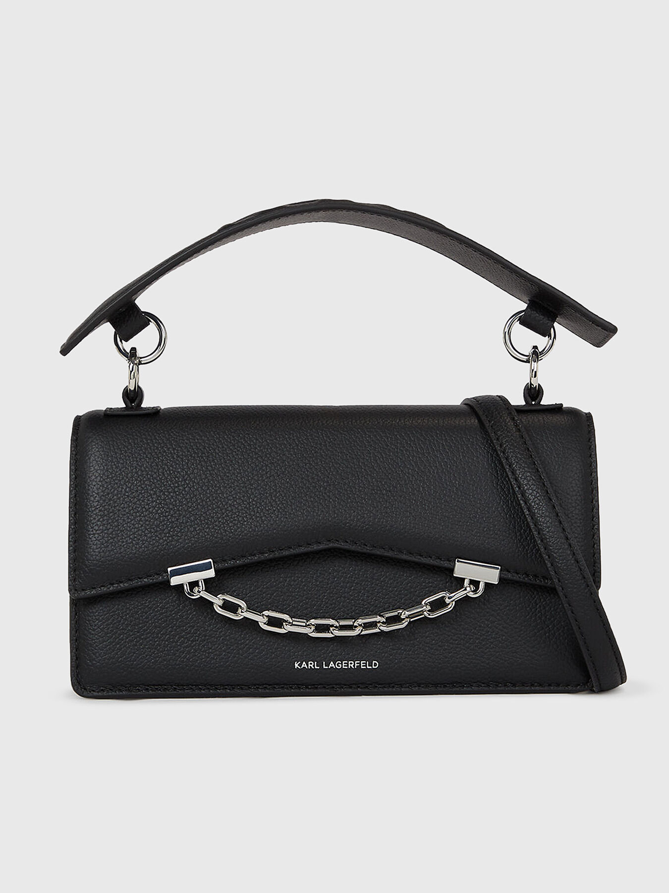 K/SEVEN GRAINY CB black leather bag brand Karl Lagerfeld