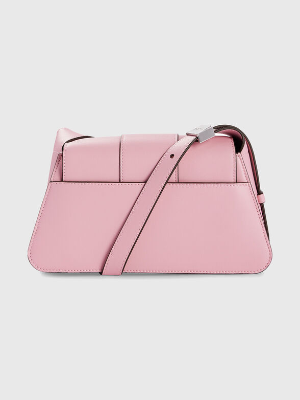 Faux leather shoulder bag with accent logo - 3