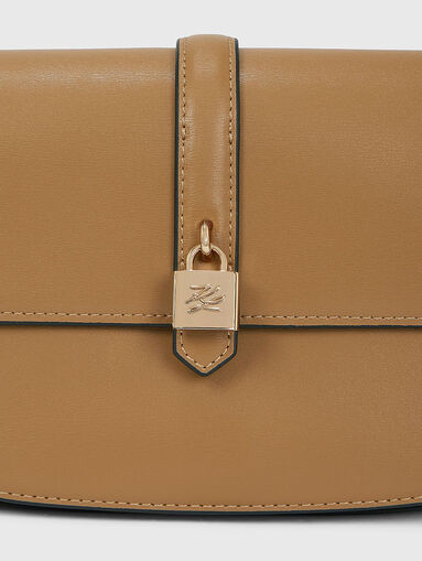 Leather crossbody bag with logo - 4