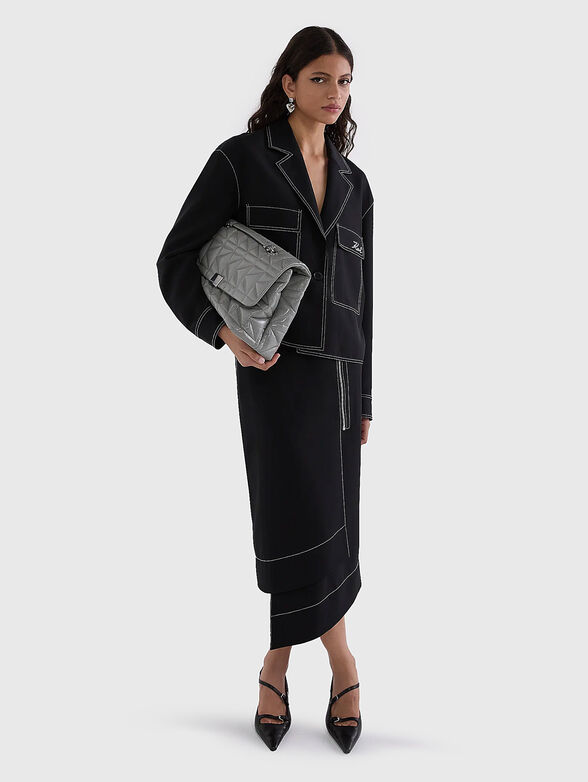 Denim jacket with accent stitching - 2