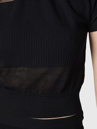Knit top with transparent details - 4