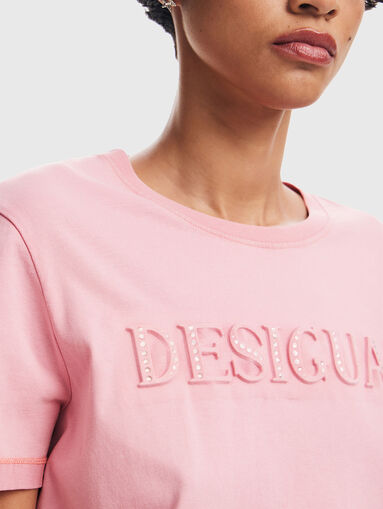 BRANDY T-shirt with embossed logo in grey - 4