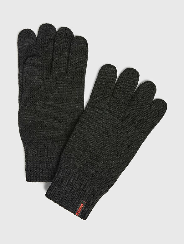 Knitted gloves with logo detail - 1