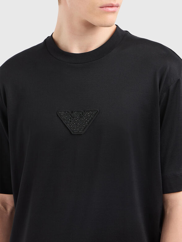 T-shirt with logo and rhinestones - 4
