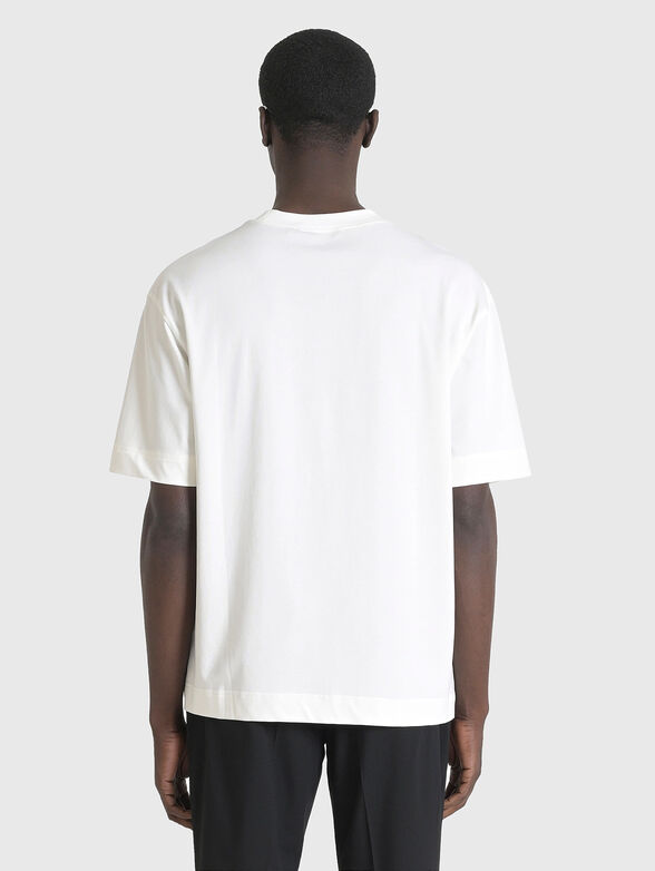 Black T-shirt with oval neckline and logo embroidery - 2