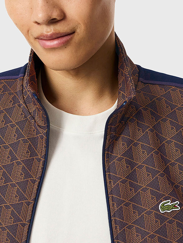 Sweatshirt with monogram print in brown - 4