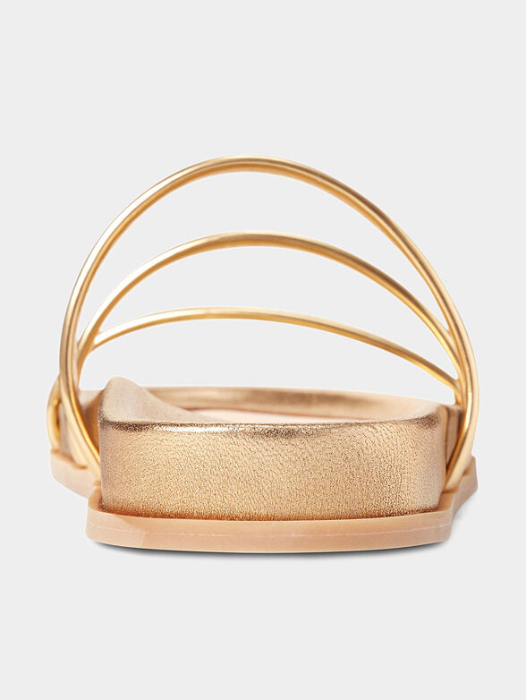 Gold tone slide sandals - 3