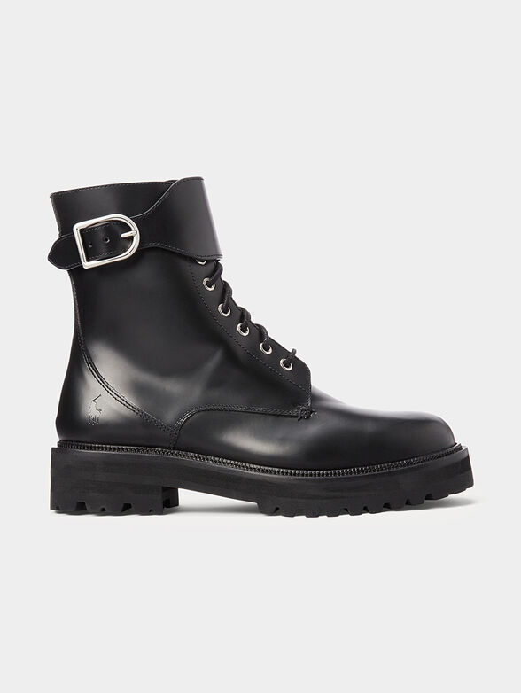 Black leather ankle boots - 1