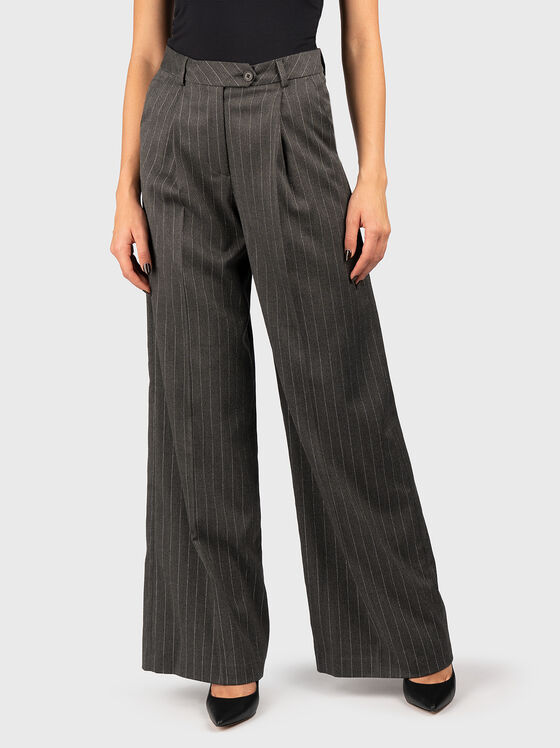 Сив панталон с широки крачоли - 1