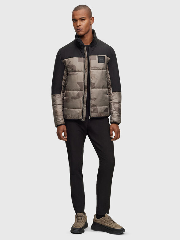 Jacket with black details and monogram print  - 2
