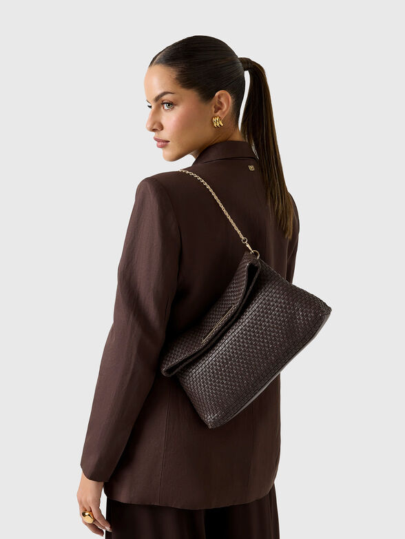 Genuine leather clutch with logo detail - 2