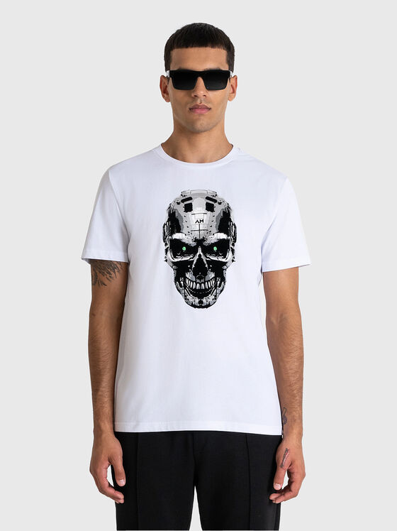 Бяла тениска с принт - 1