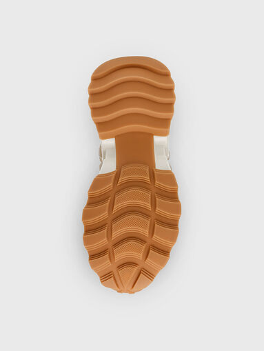 TAZMANIA white sneakers with brown details - 4