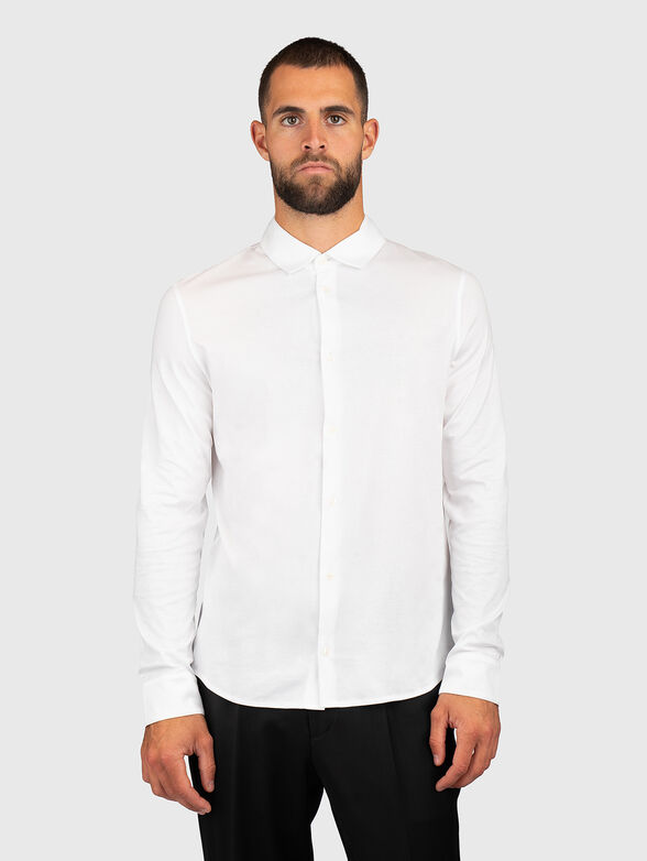 H-PAVER 17 black slim-fit cotton shirt - 1