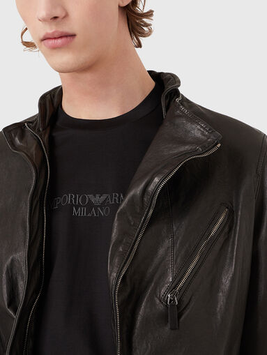 Leather jacket in black - 4