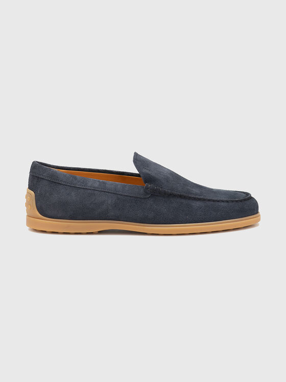 Dark blue suede loafers - 1
