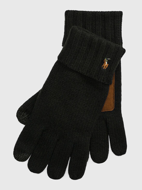 Wool gloves with logo embroidery - 1