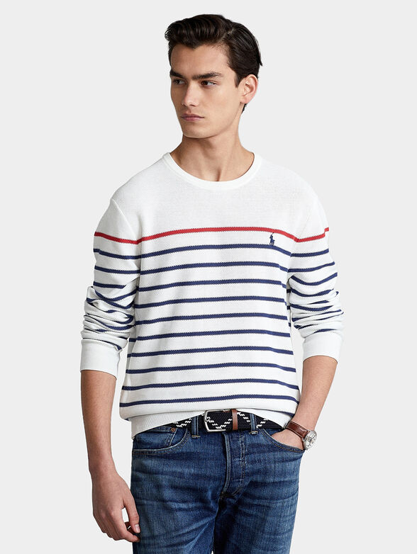 Sweater with accent stripes - 1
