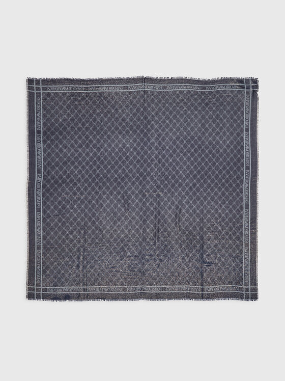 Шал с монограмен принт - 1