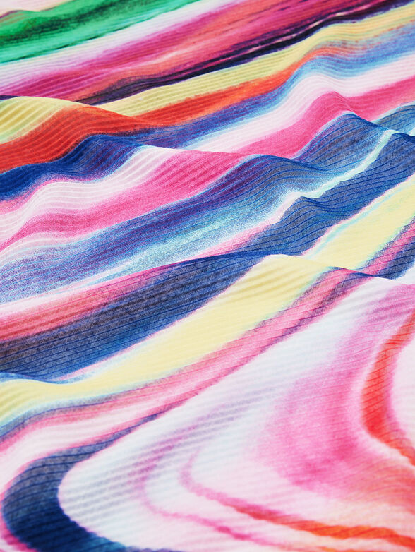 Scarf with multicoloured print - 3