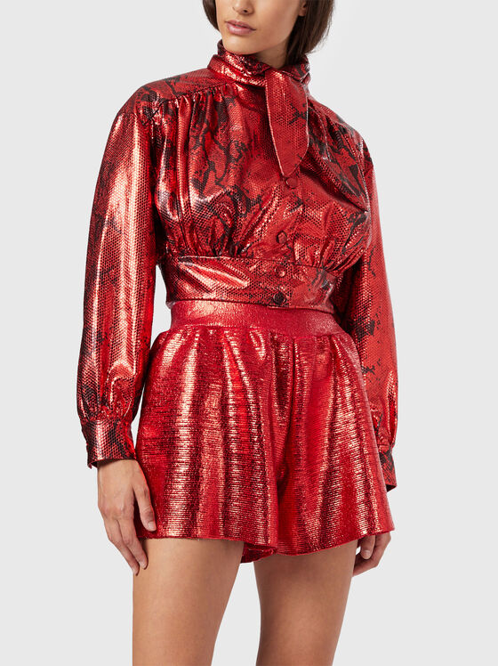 Leather jacket with animal print - 1