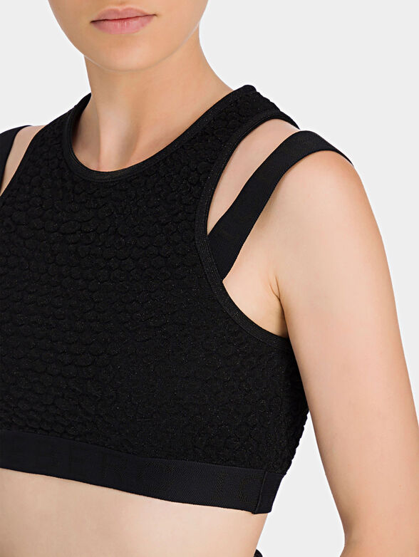 Cropped top with branded straps - 3