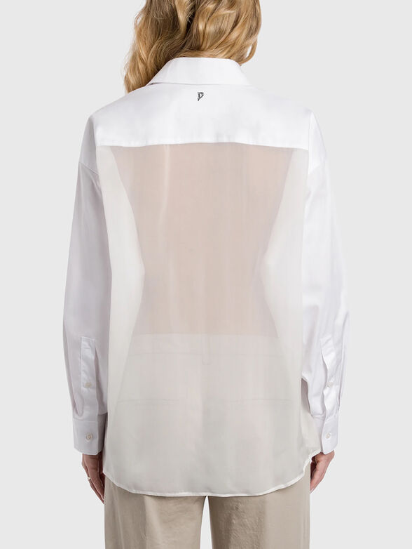 Oversized gabardine shirt with accent back - 3