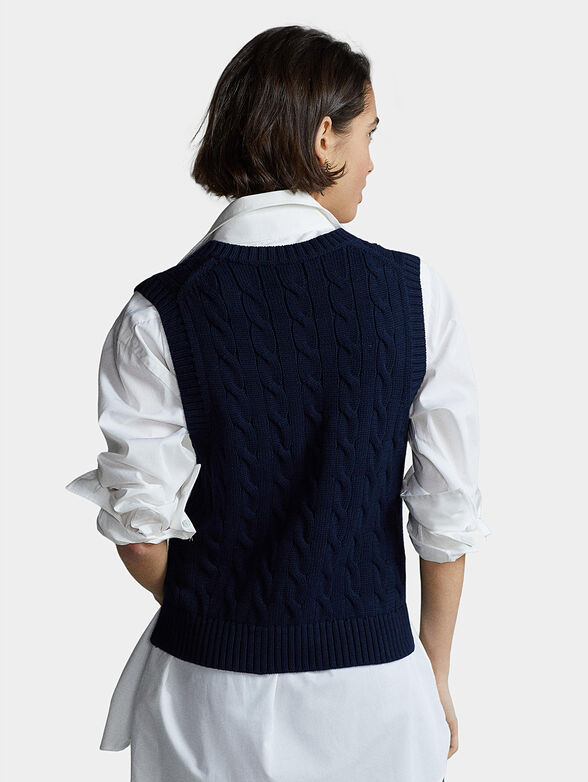 Sleeveless knit sweater with logo embroidery - 3